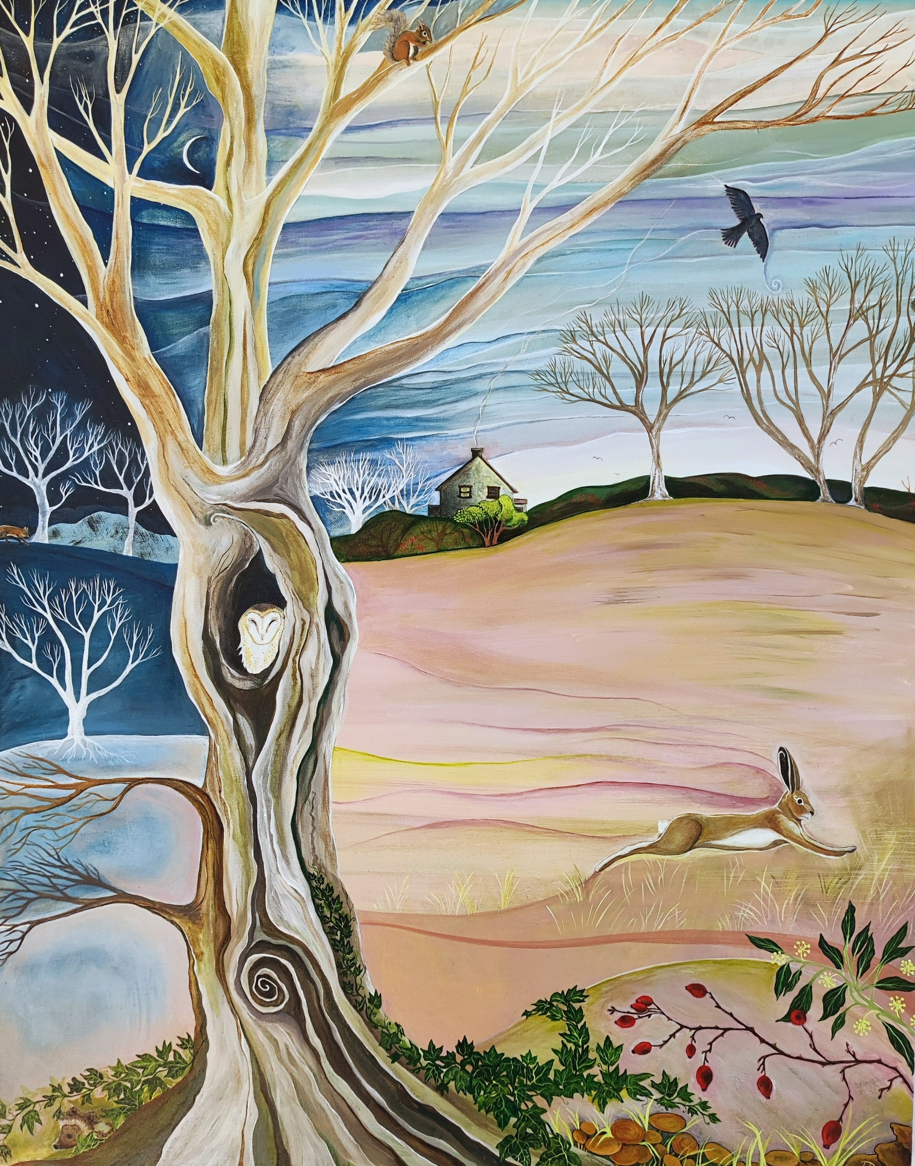 Wintering by artist Hannah Dorman. Northern Ireland art. Mindful art. Mindful living