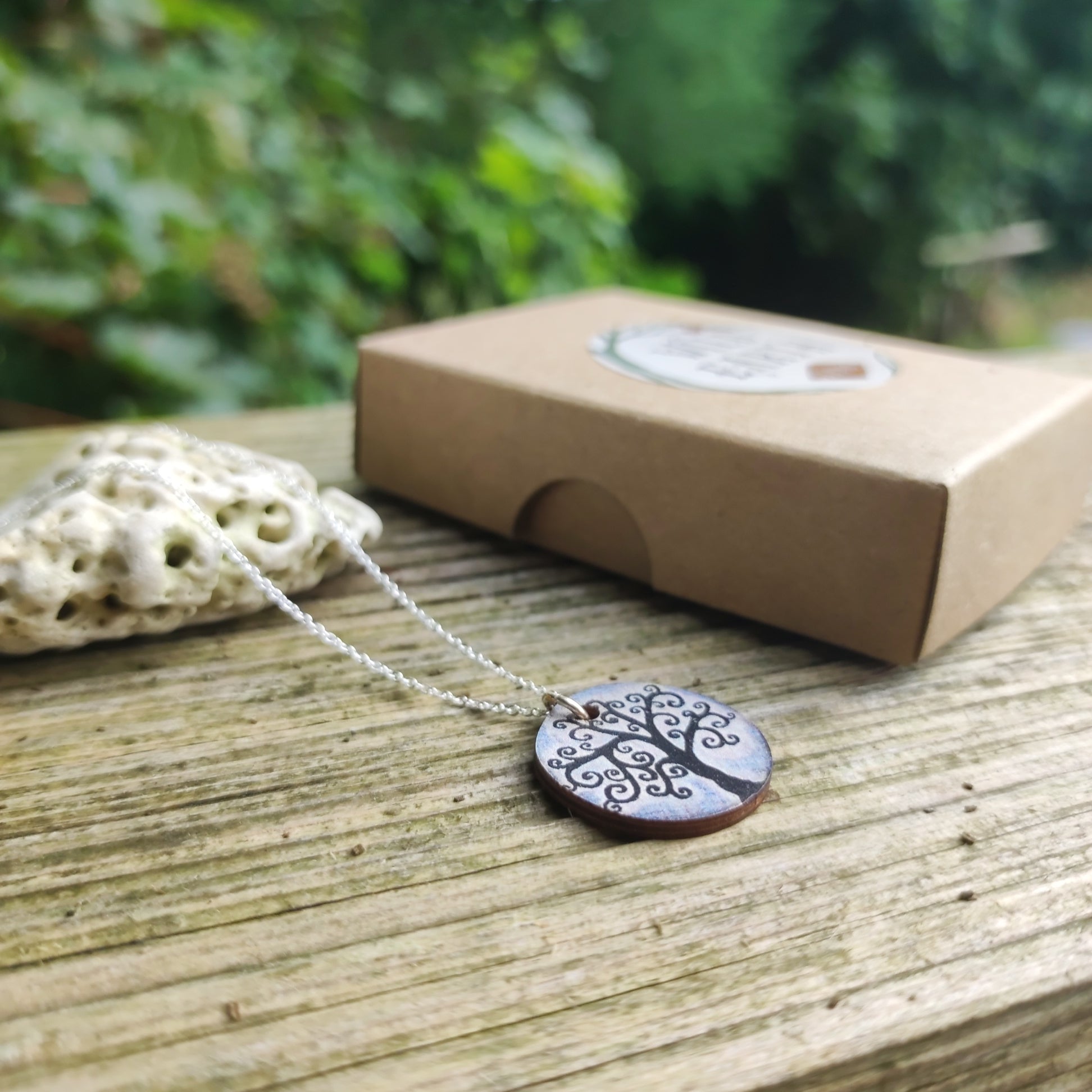 Tree of Life ~ Wood & Sterling Silver Pendant