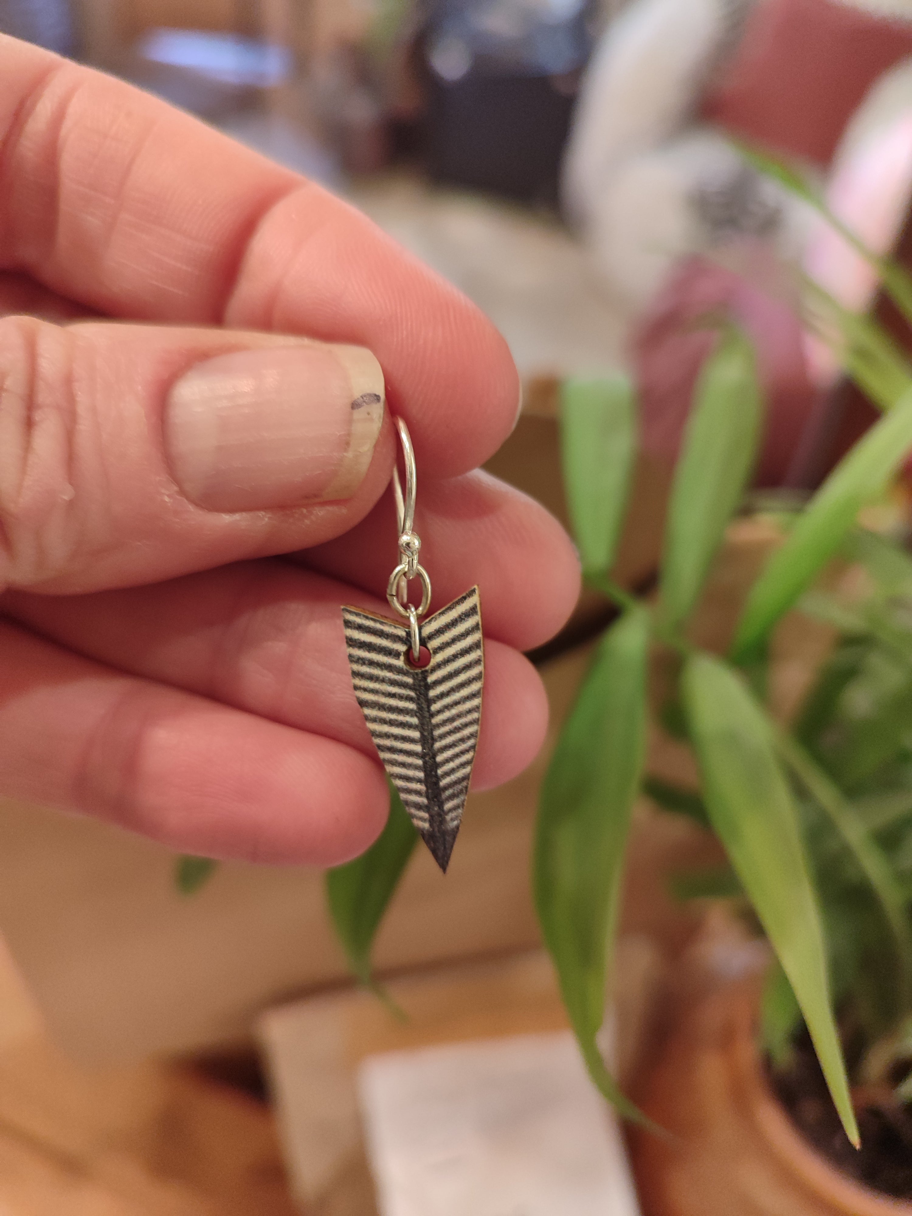 Arrowhead ~ Wood & Sterling Silver ~ Earrings