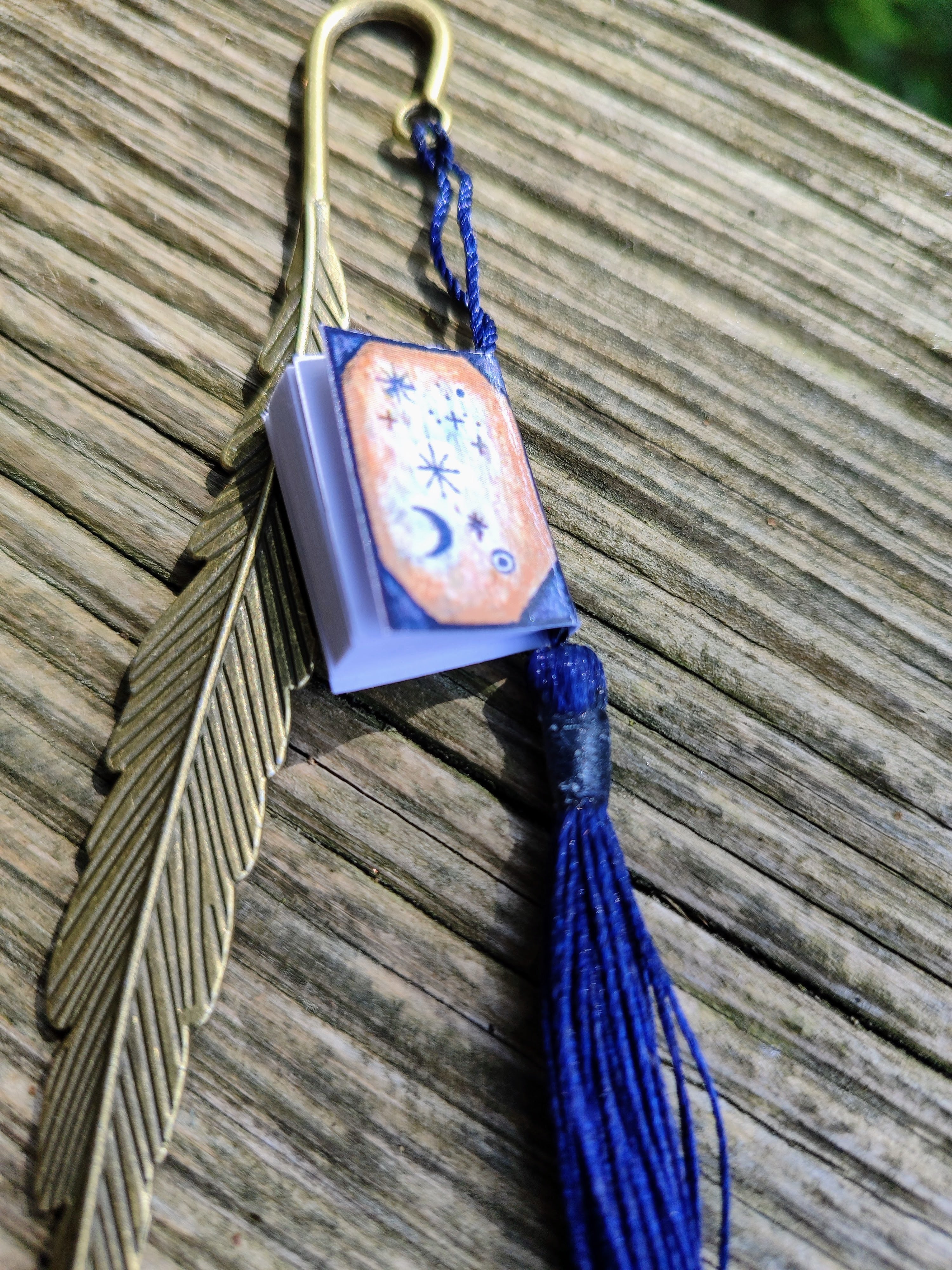 Mini book bookmark ~ Moon & Stars