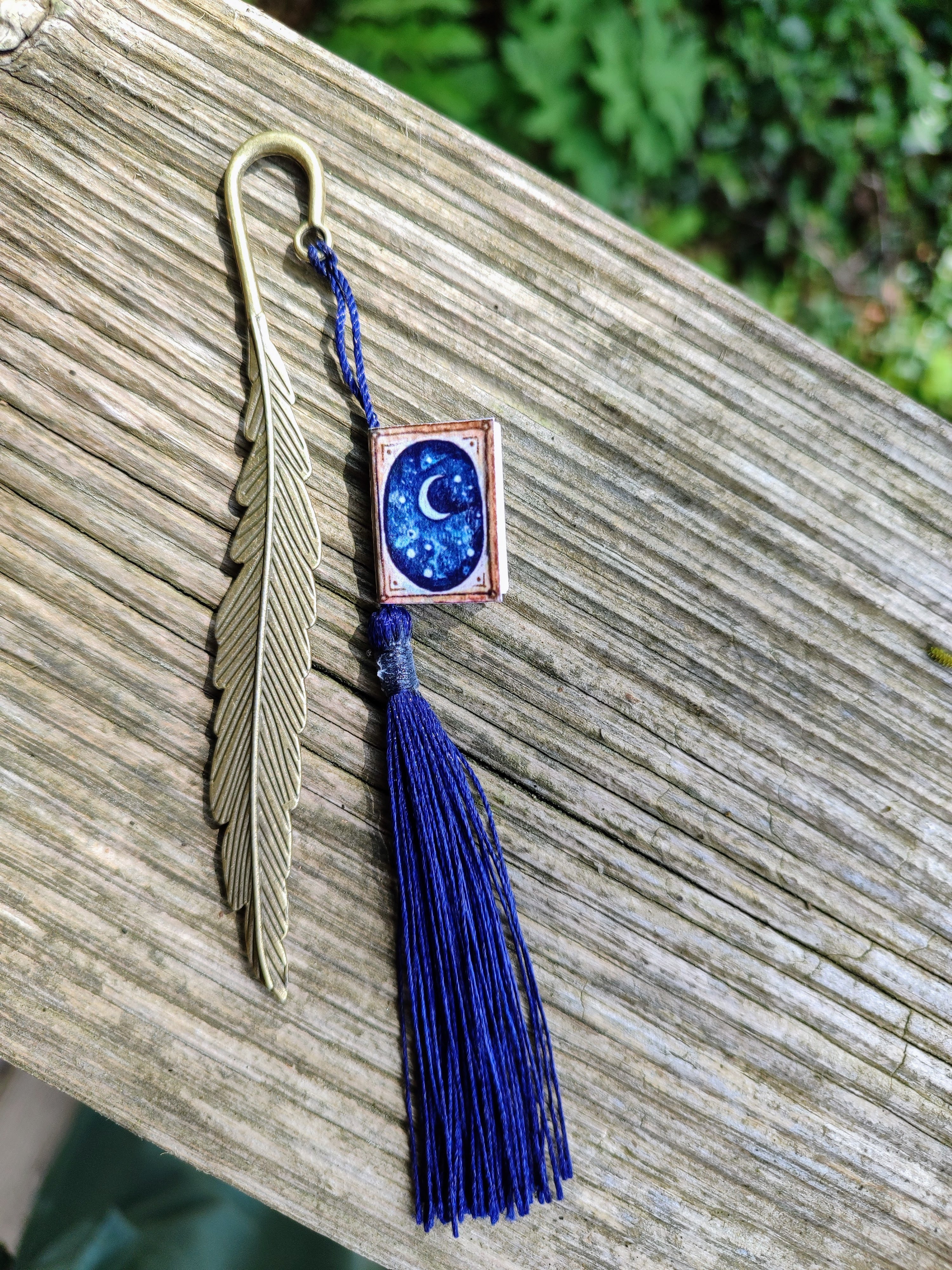 Mini book bookmark ~ Moon & Stars