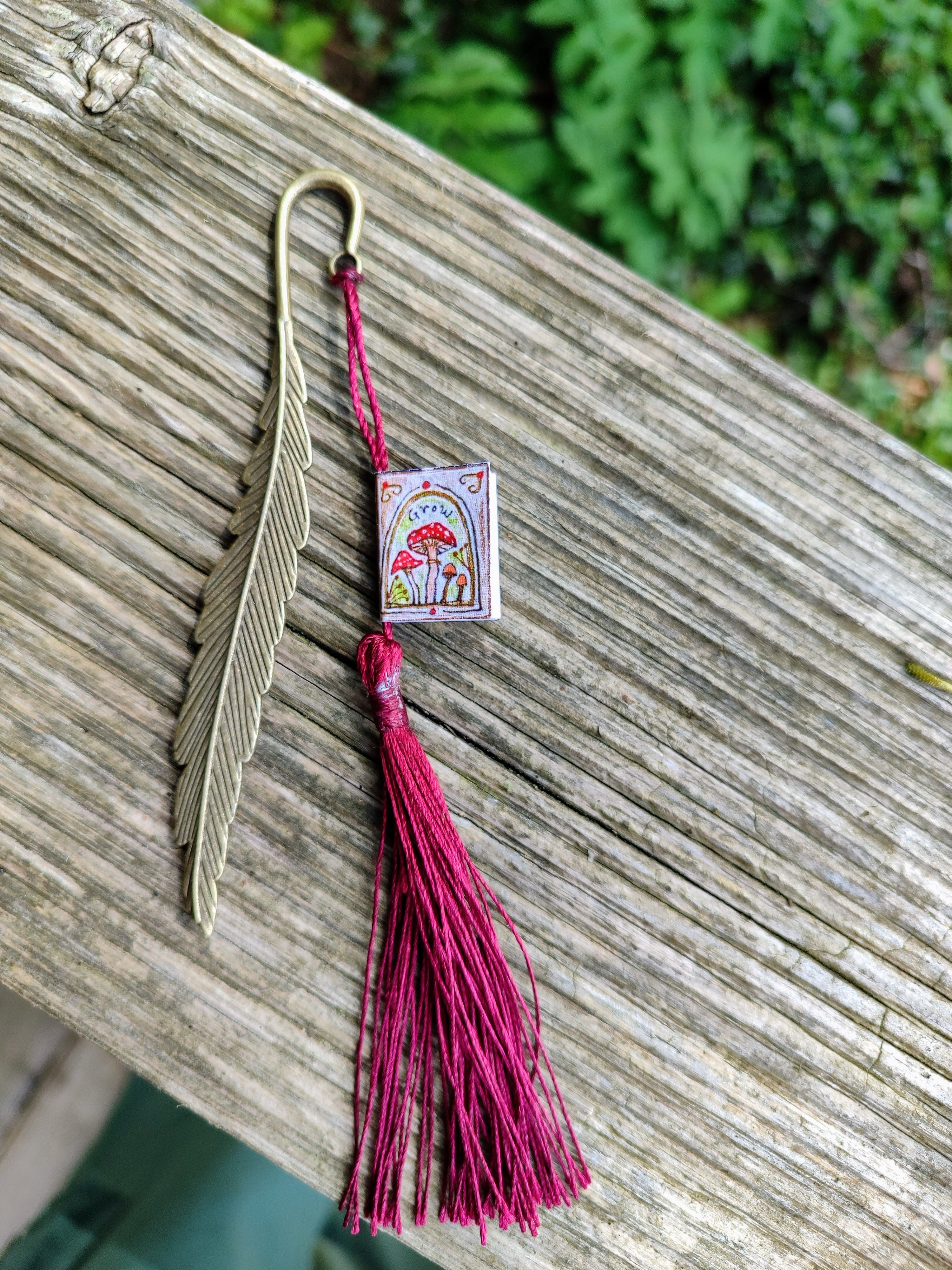 Mini book bookmark ~ Mushroom