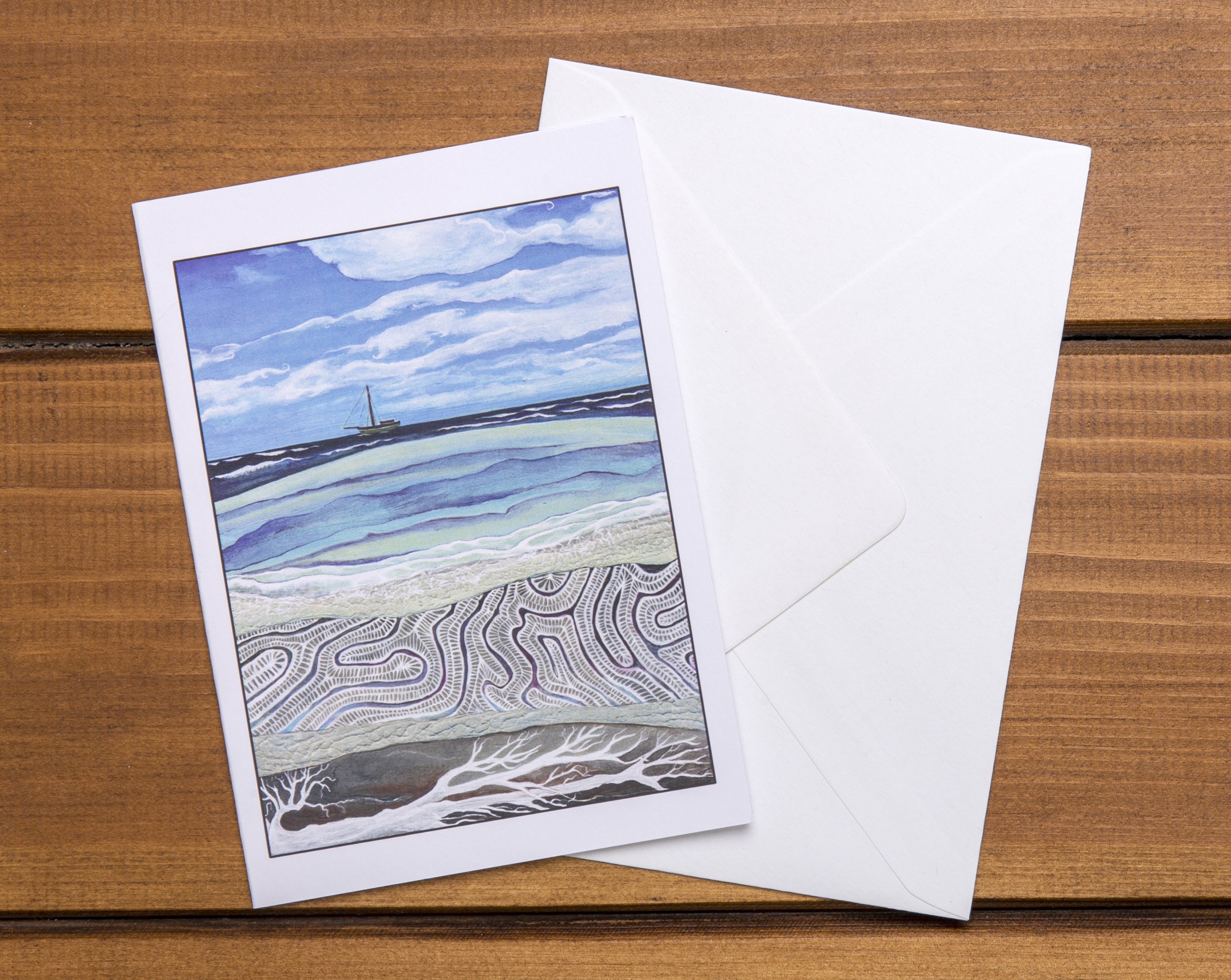 Between The Blue And The Green~ Pacific Island ~ Greeting Card