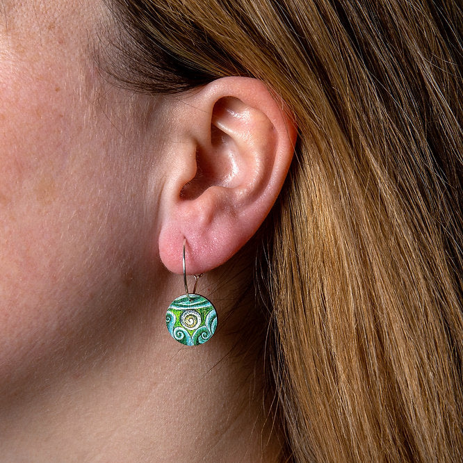Hidden Treasure Shell  ~ Wood & Sterling Silver ~ Earrings