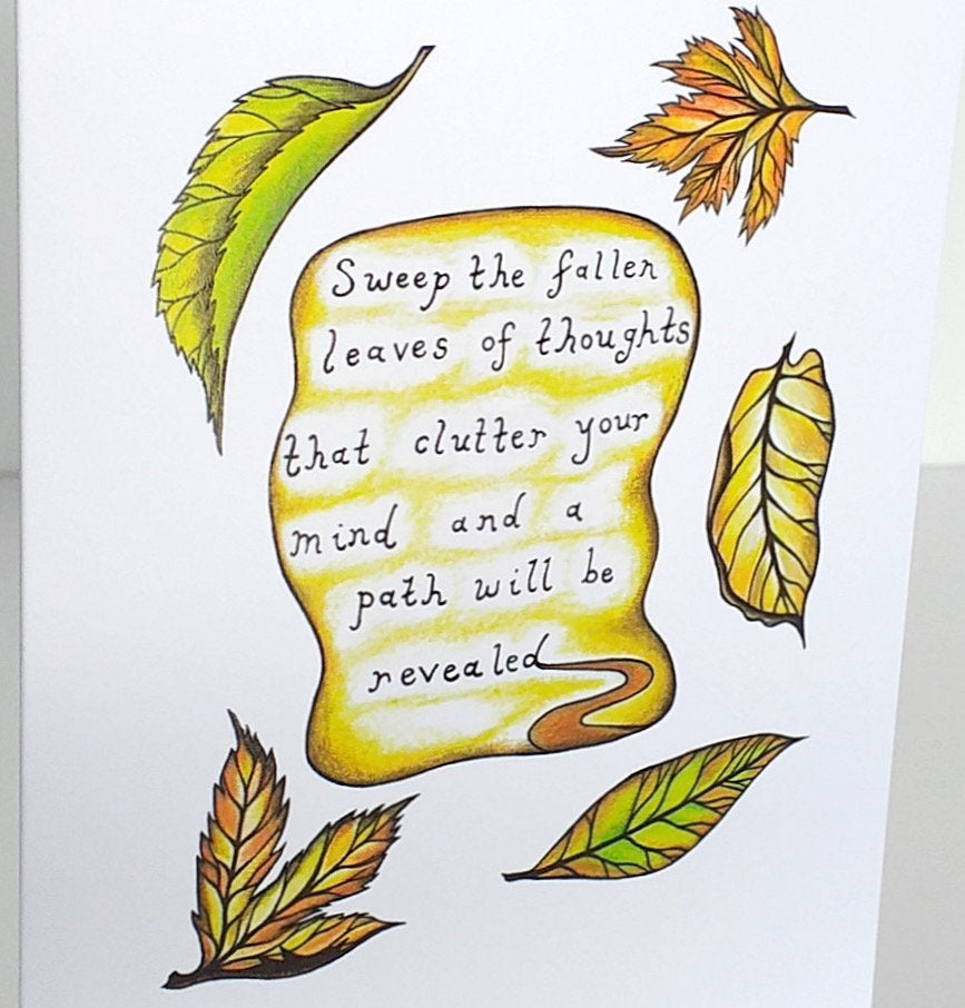 Fallen Leaves ~ Mindfulness Quote ~ Greeting Card