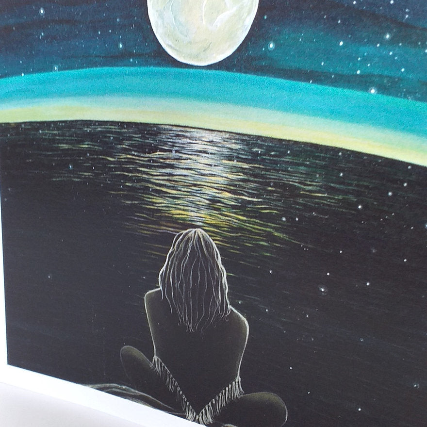 Moon Meditation ~  Mindfulness Greeting Card