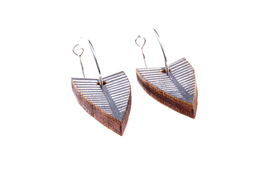 Arrowhead  ~ Wood & Sterling Silver ~ Earrings