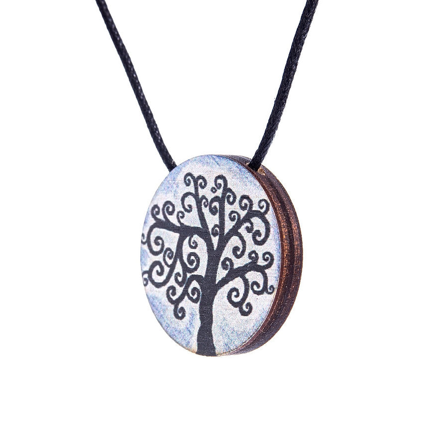 Tree Of Life ~ Cord & Sterling Silver Clasp ~ Pendant