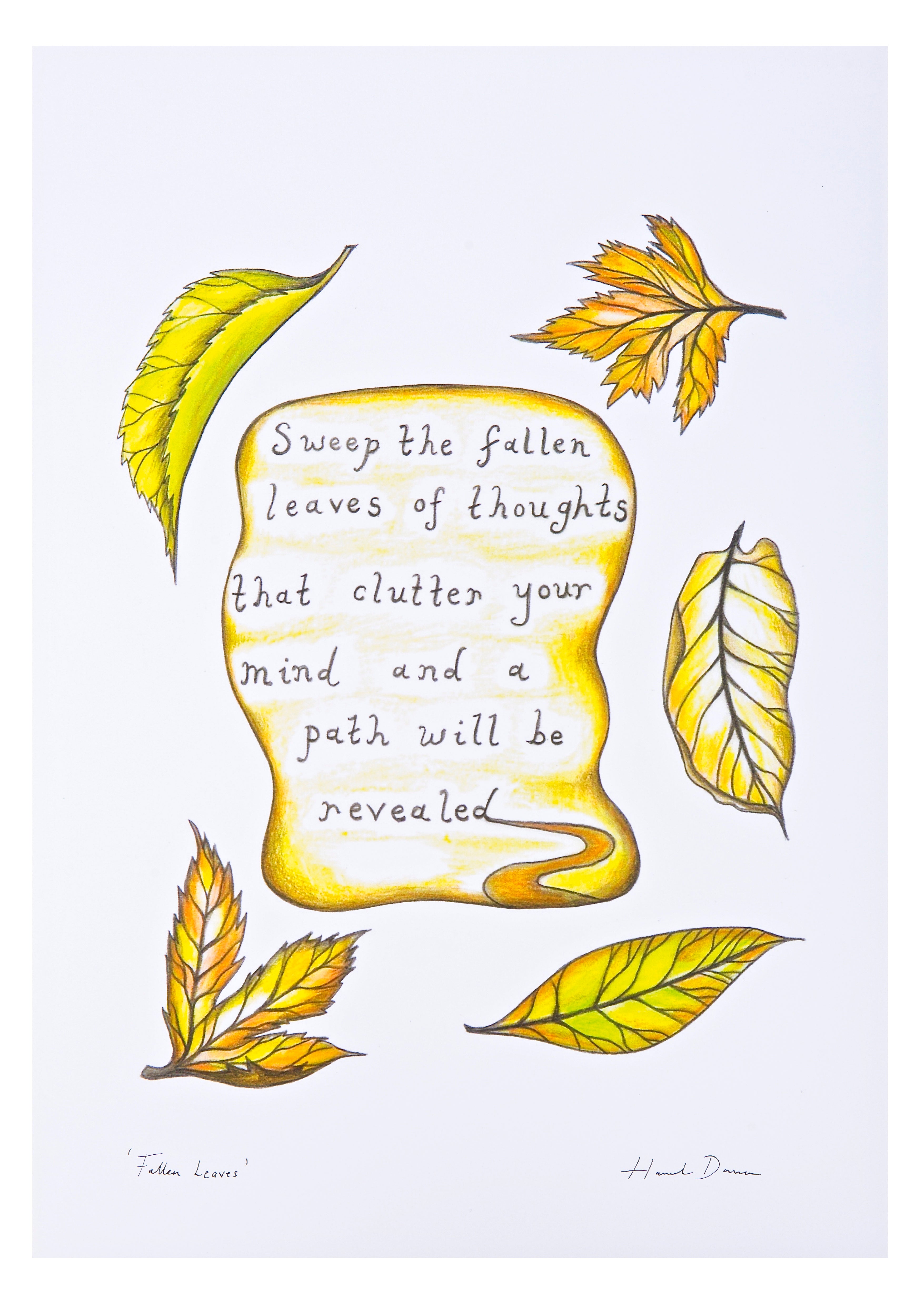 Fallen Leaves ~ Mindfulness ~ Art Print
