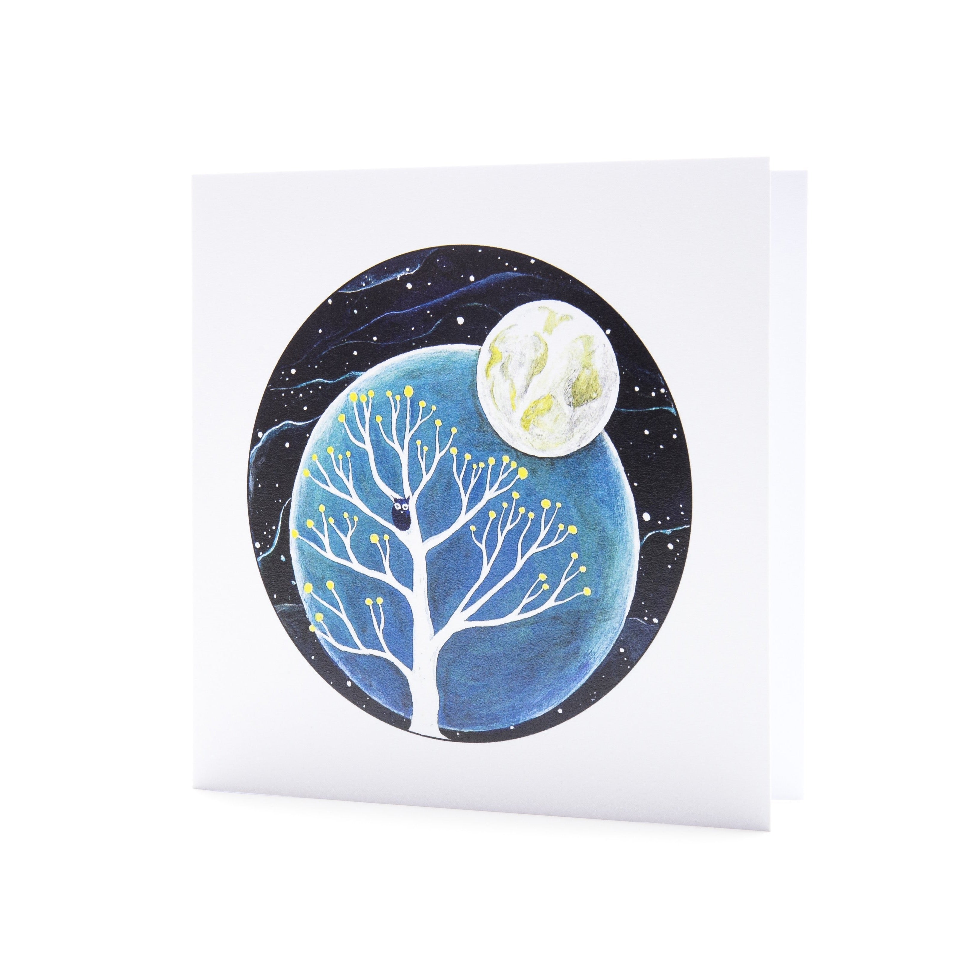 Night Owl ~ Square Greeting Card