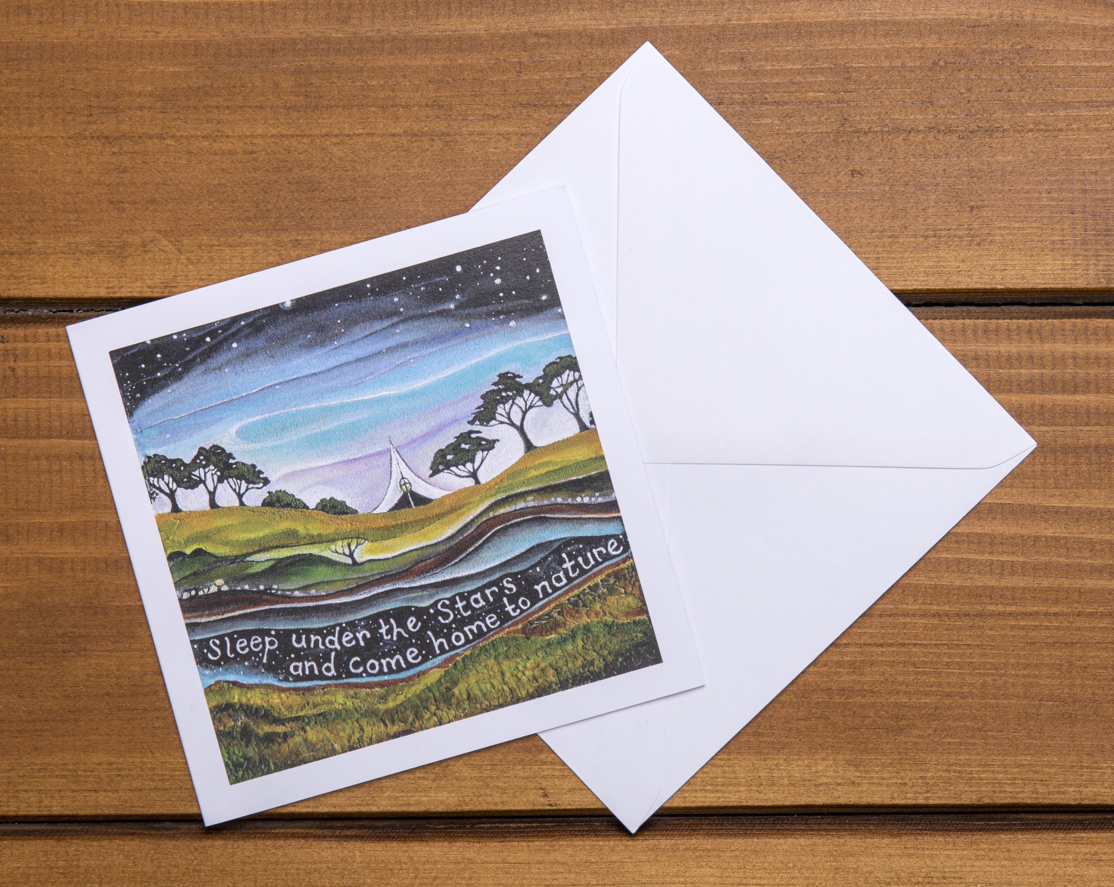 Sleep Under The Stars  ~  Wild Camping ~ Square Card