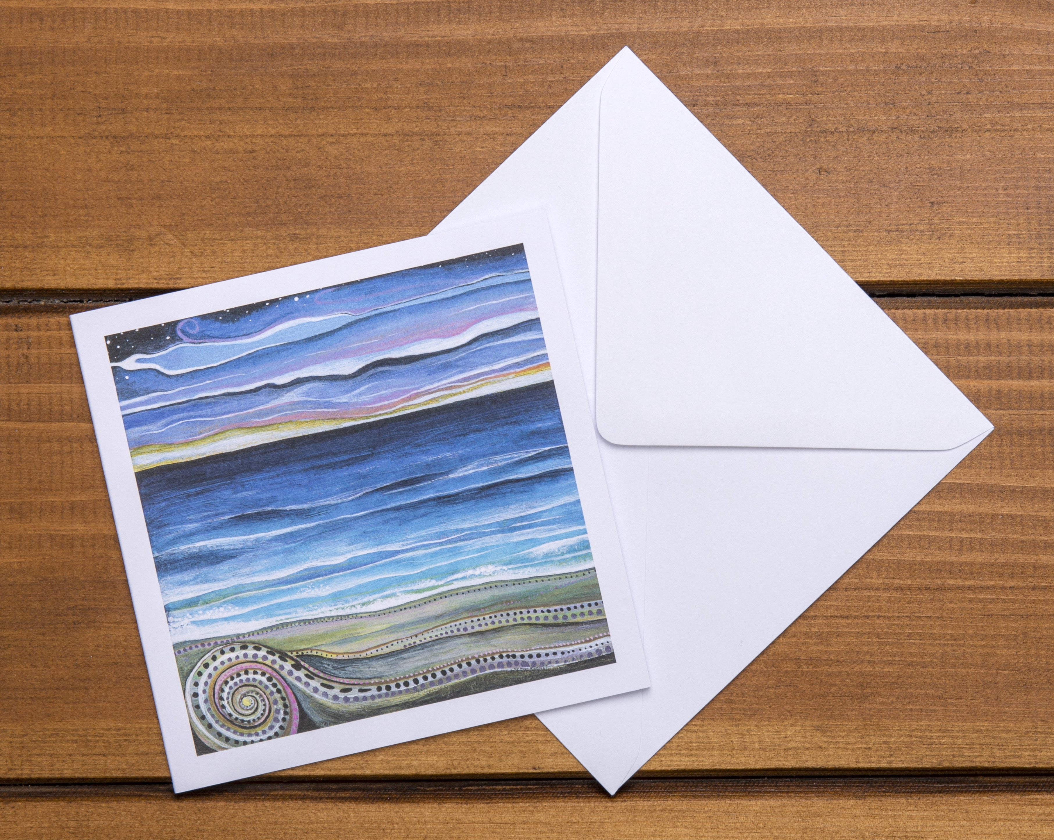 Sunset On A Distant Shore ~ Square Greeting Card