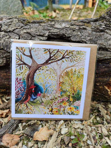 A Quiet Read art card, greeting card, slow living, mindful Artist, Northern Ireland, Hannah Dorman. Self-care, solitude, introvert gift.