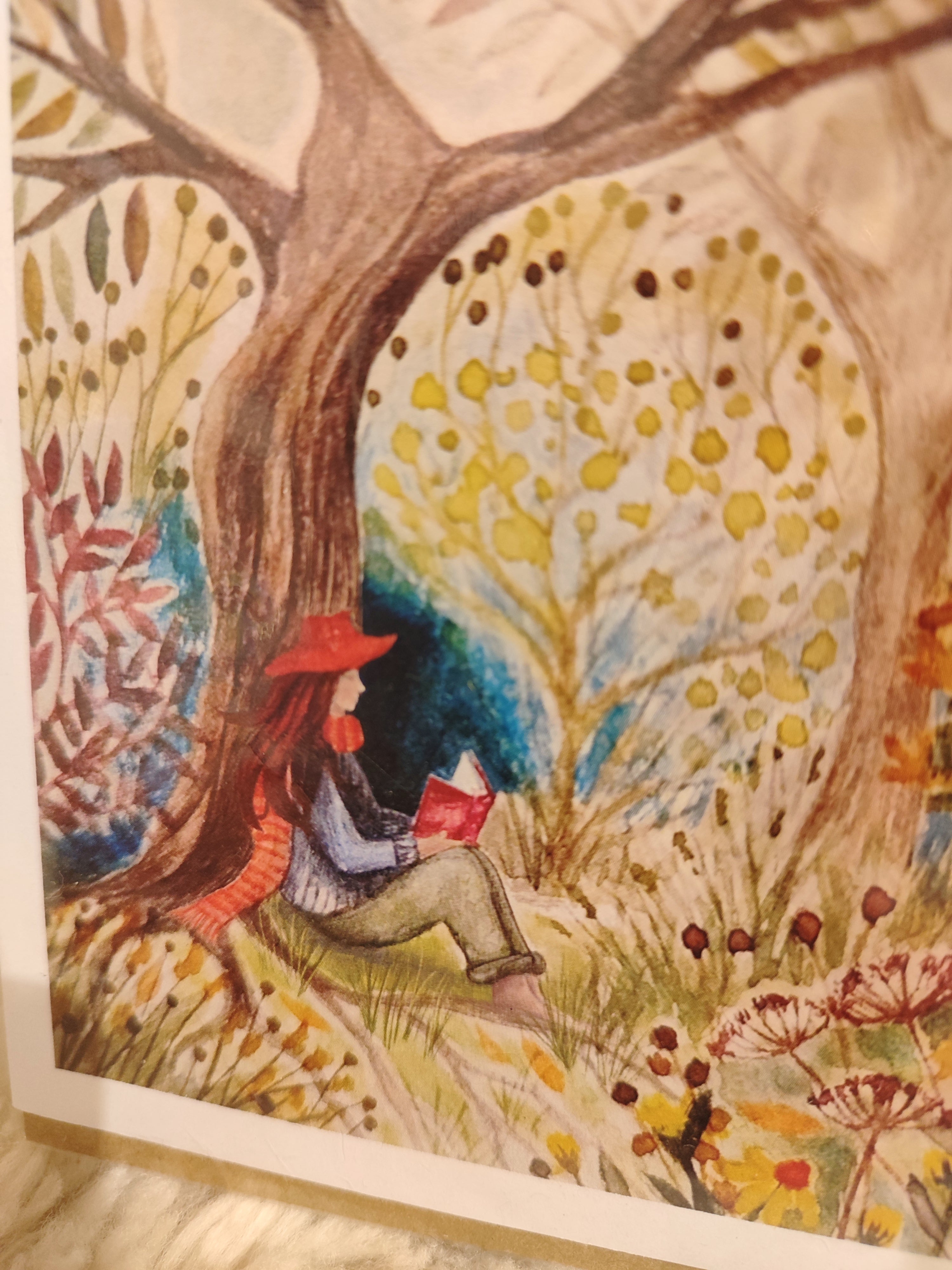 A Quiet Read art card, greeting card, slow living, mindful Artist, Northern Ireland, Hannah Dorman. Self-care, solitude, introvert gift, 