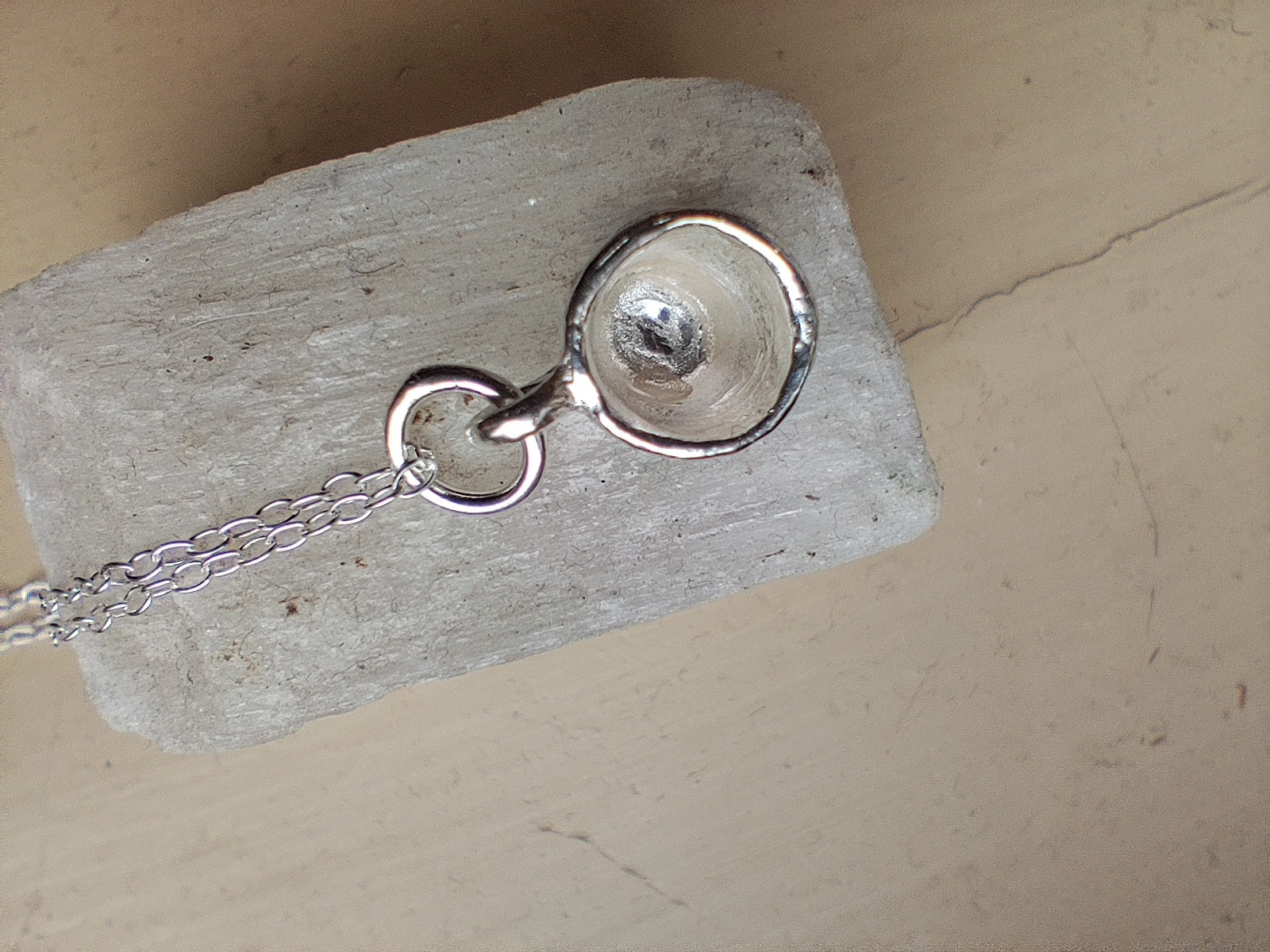 Handmade Irish silver tiny teacup necklace inspired by mindful tea drinking