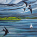 Swallows and Sails, painting of Strangford Lough, northern Irish art, sailing art, rivers and glens