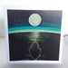 Moon Meditation, greeting card, yoga, mindfulness, moon over water. Mindful Artist