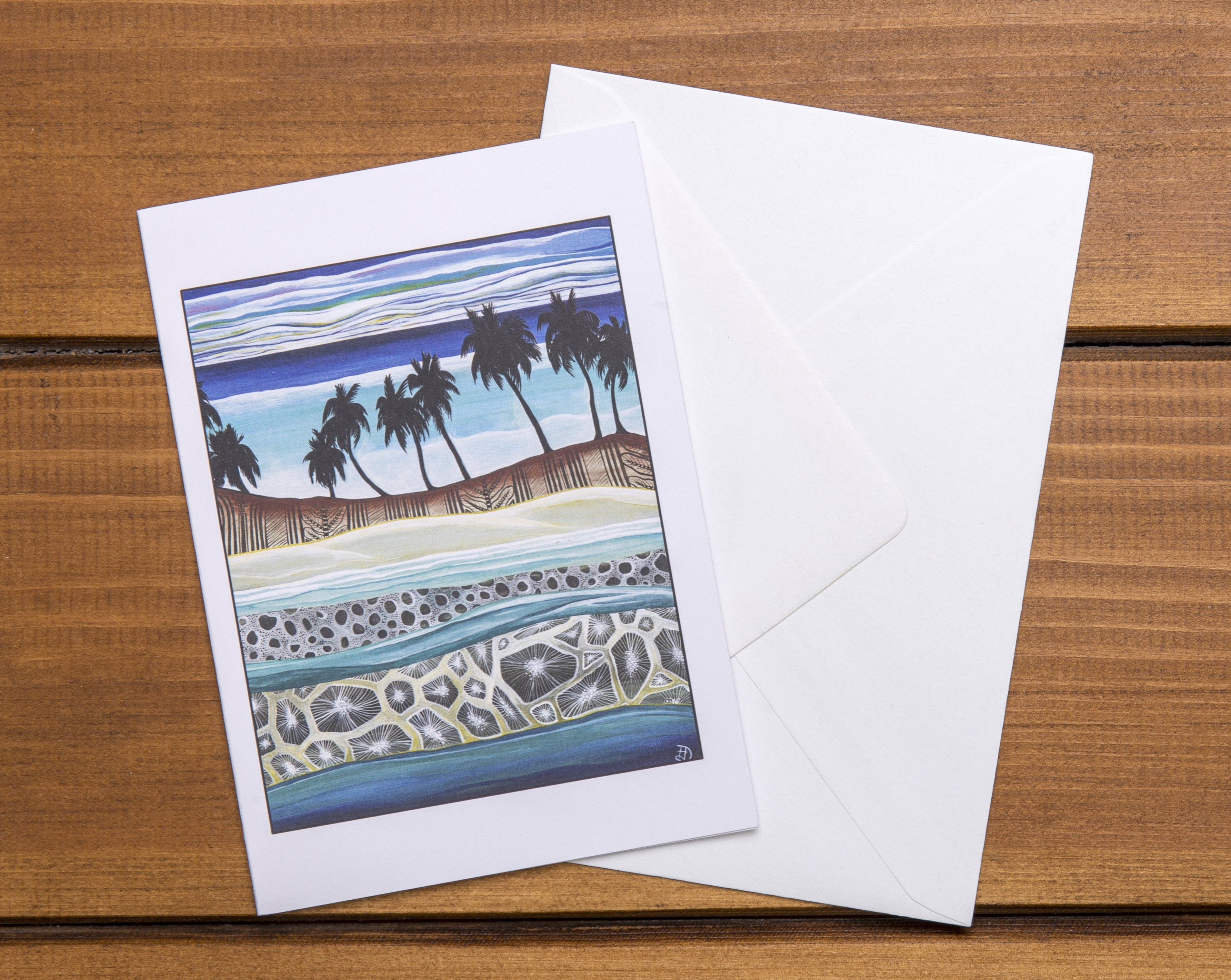 Beyond The Reef ~ Pacific Island Scene ~ Greeting Card
