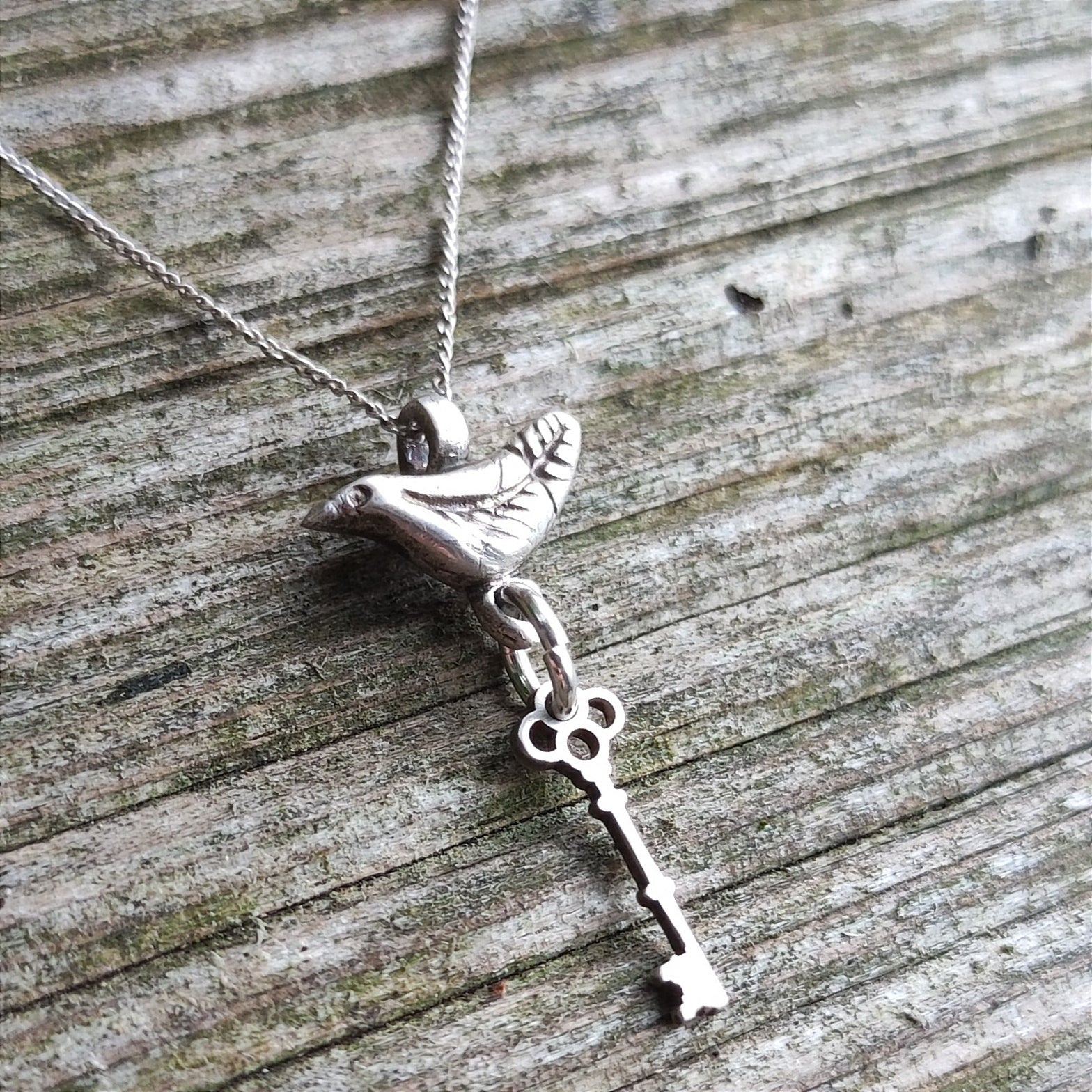 'Nature holds the Key' Silver pendant