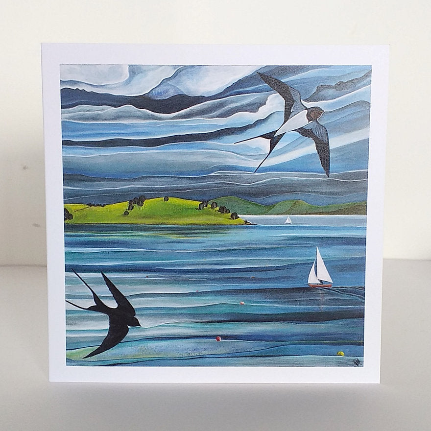 Swallows & Sails ~ Strangford Lough ~ Greeting Card