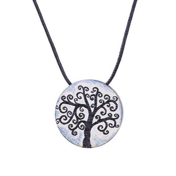 Tree Of Life ~ Cord & Sterling Silver Clasp ~ Pendant