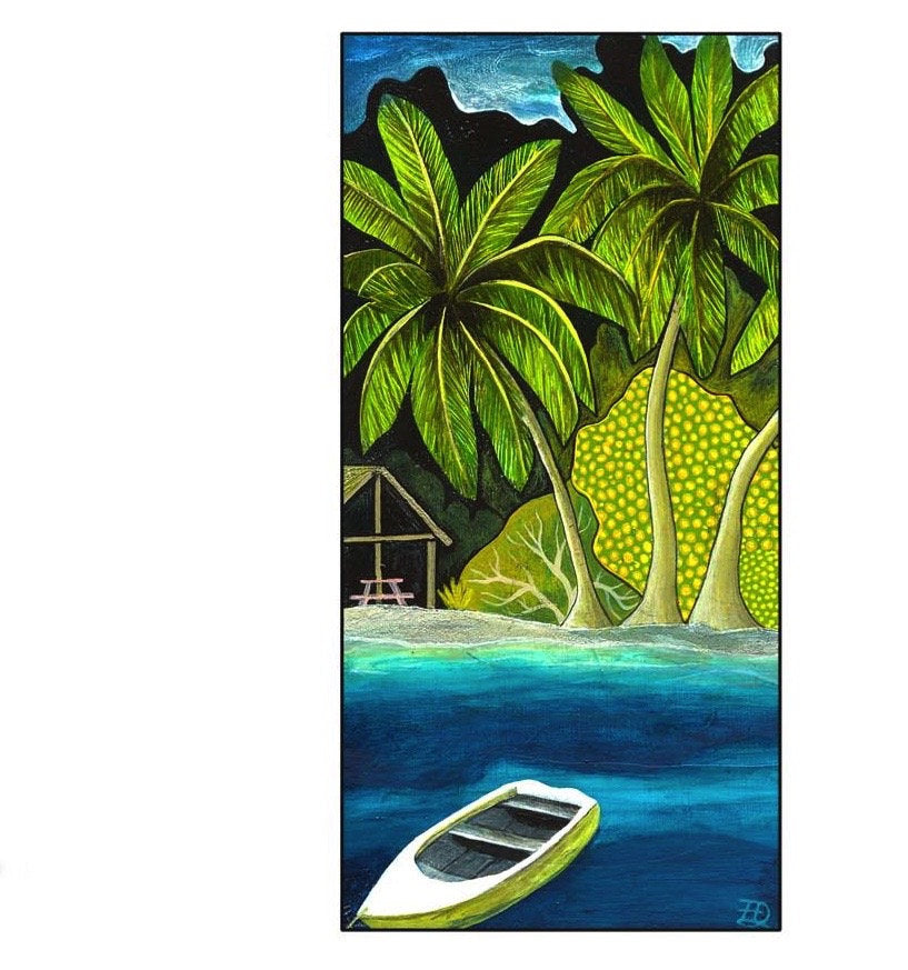 Just Us Here ~ Pacific Island Scene ~ Greeting Card