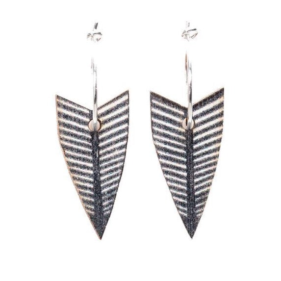 Arrowhead  ~ Wood & Sterling Silver ~ Earrings