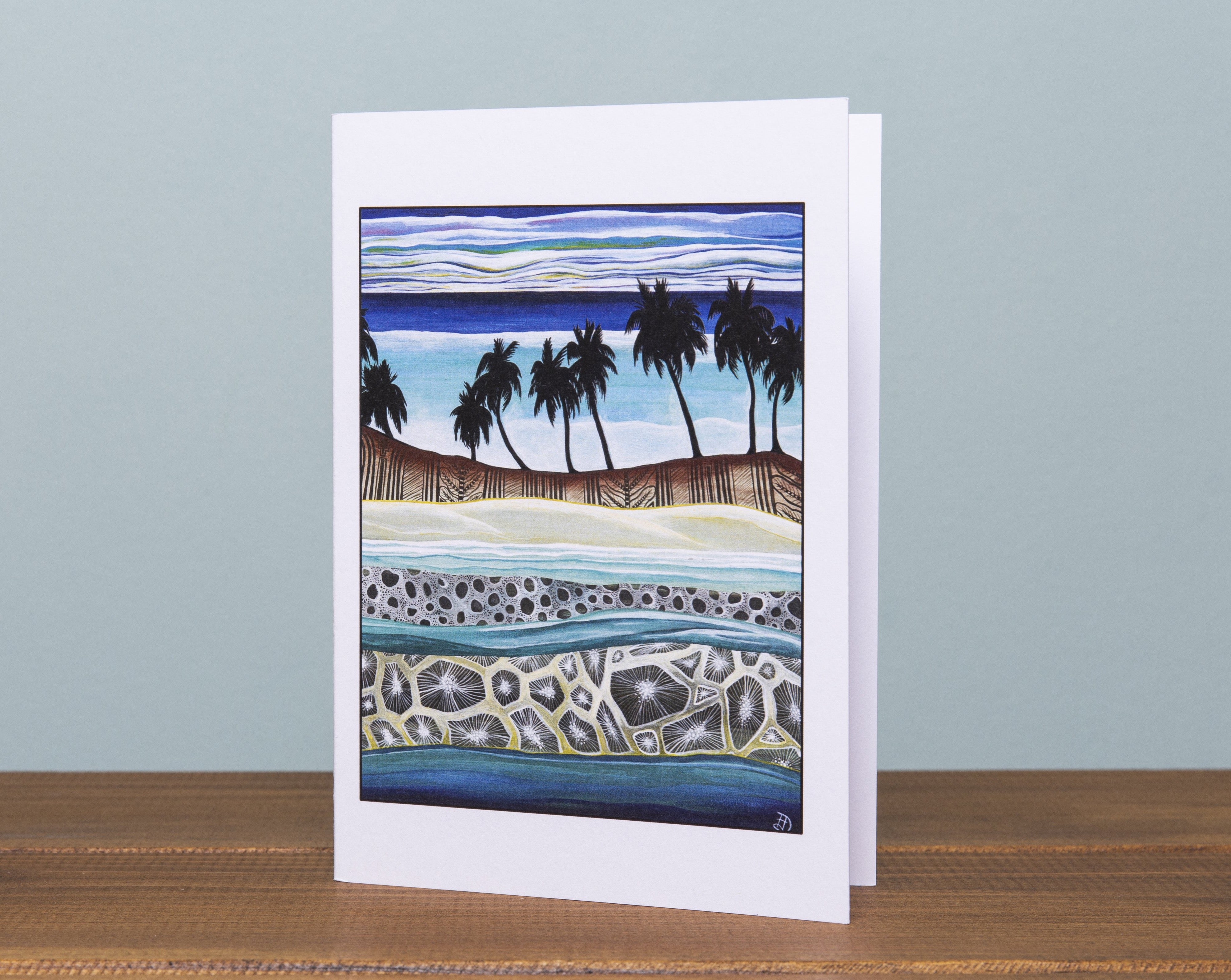 Beyond The Reef ~ Pacific Island Scene ~ Greeting Card