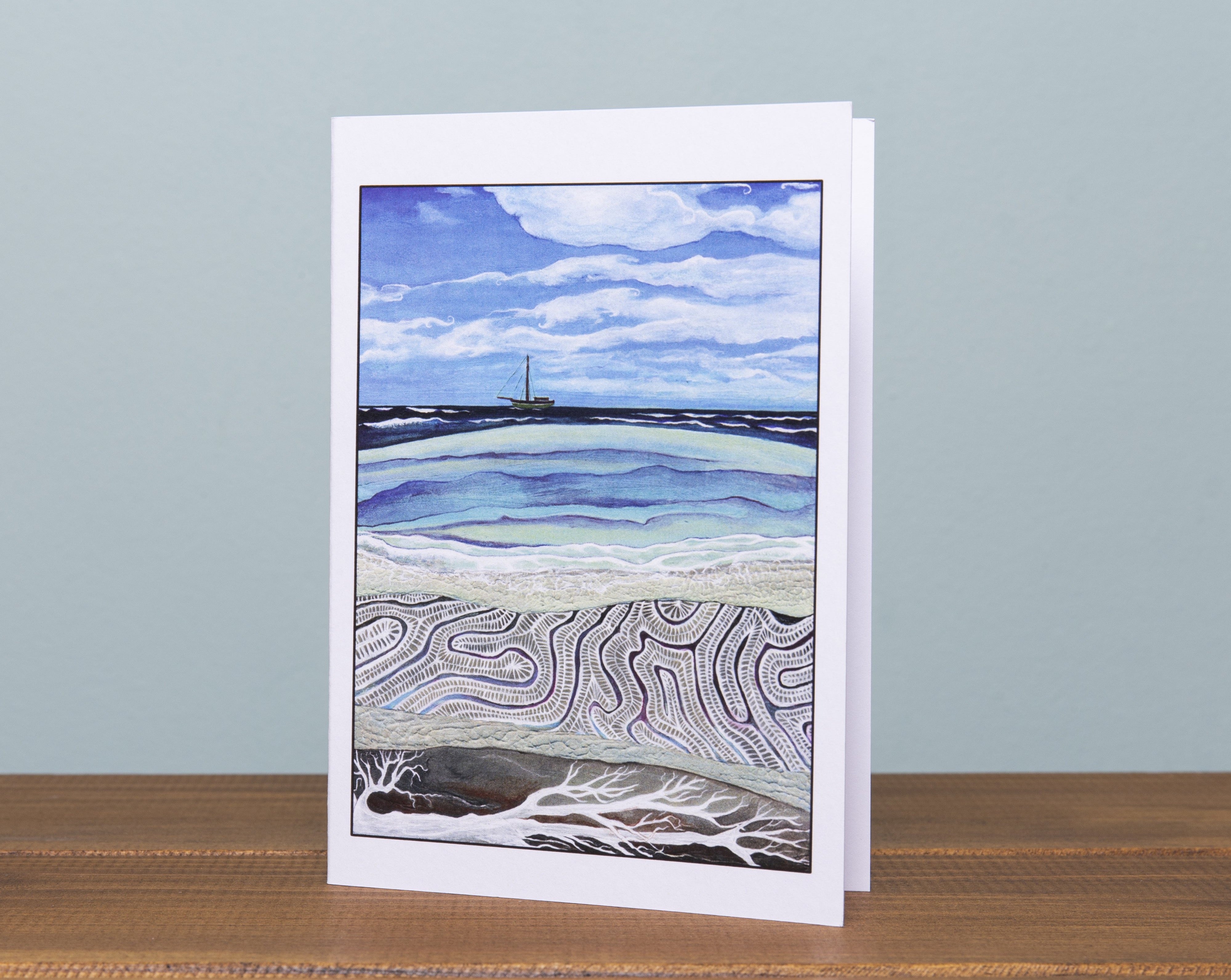 Between The Blue And The Green~ Pacific Island ~ Greeting Card