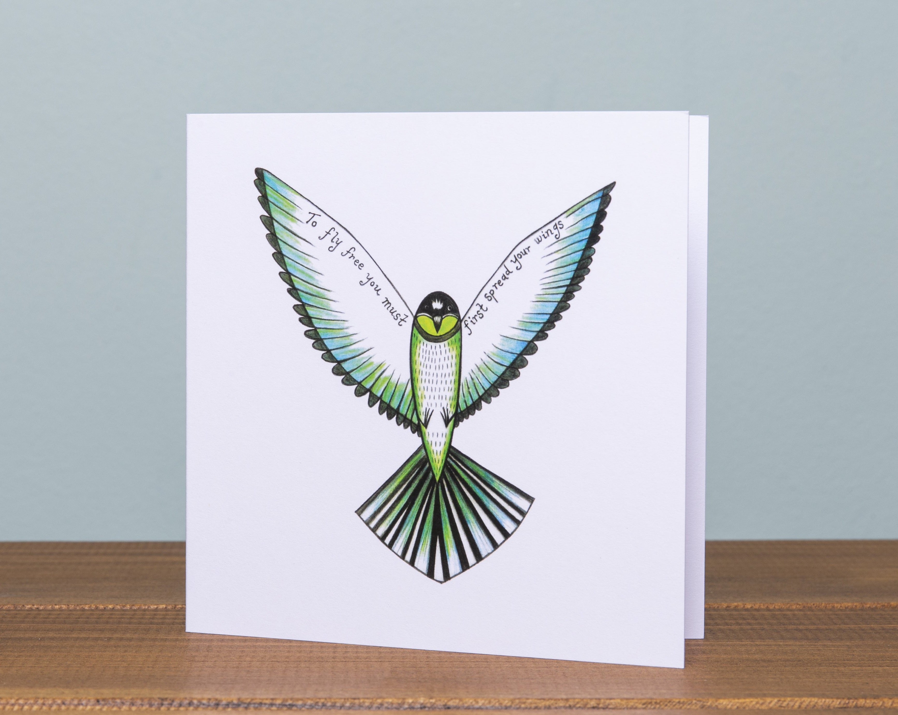 Fly Free ~ Bird Quote ~ Greeting Card