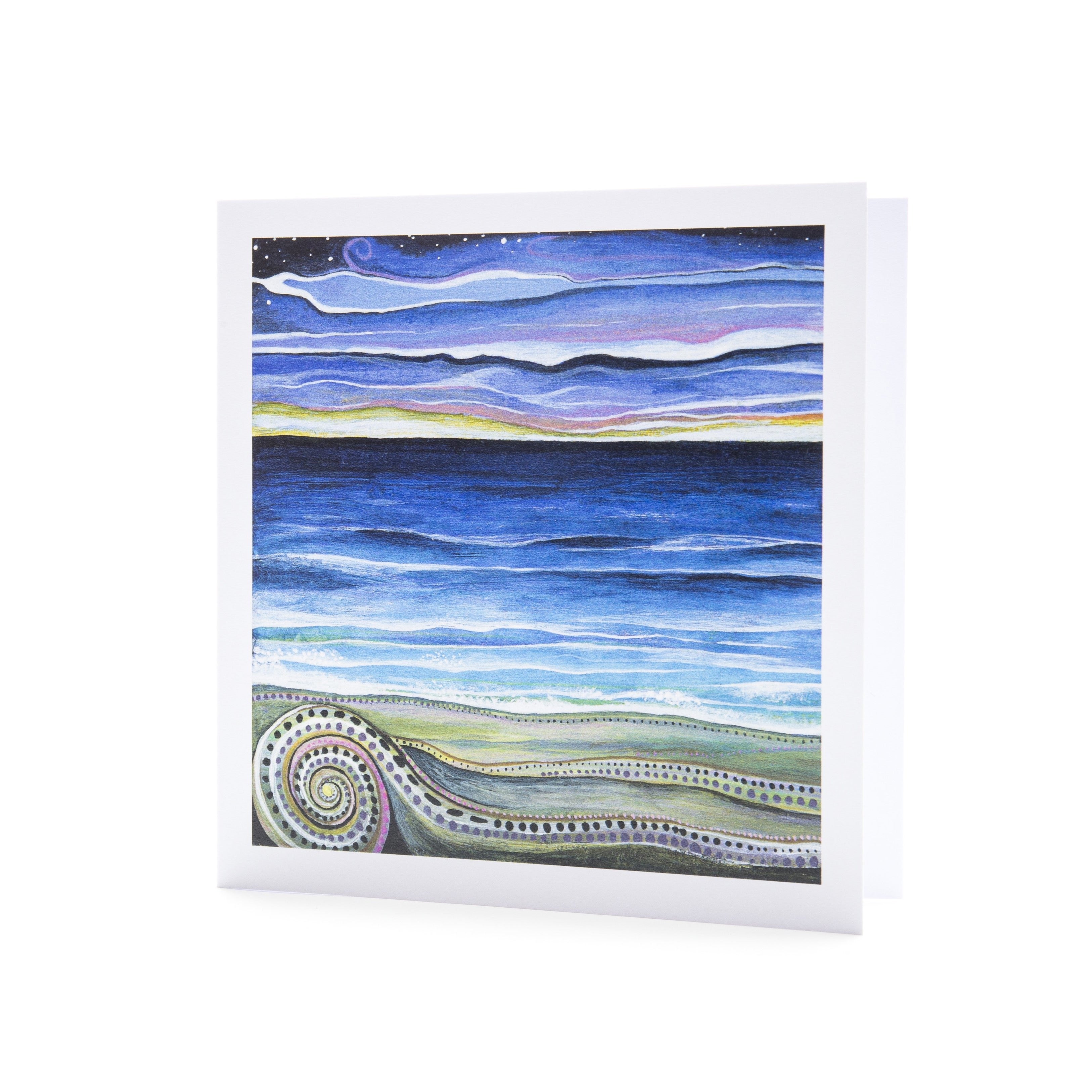 Sunset On A Distant Shore ~ Square Greeting Card