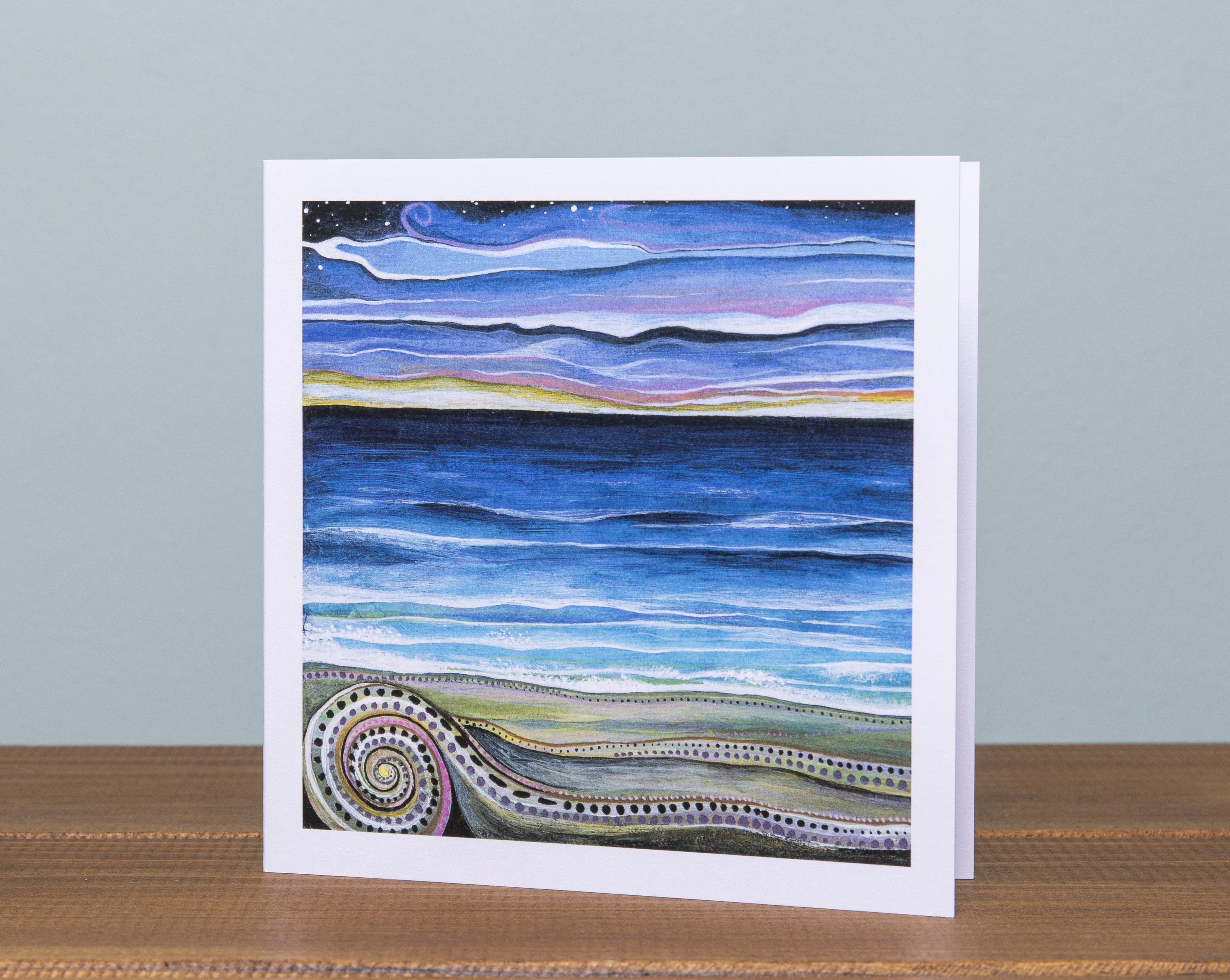Sunset On A Distant Shore ~ Square Greeting Card